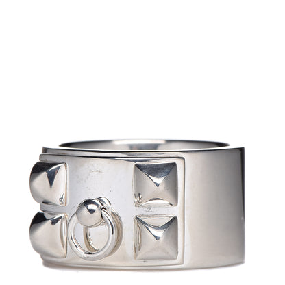 Hermes Sterling Silver Collier De Chien CDC Ring 54 6.75 3 of 5