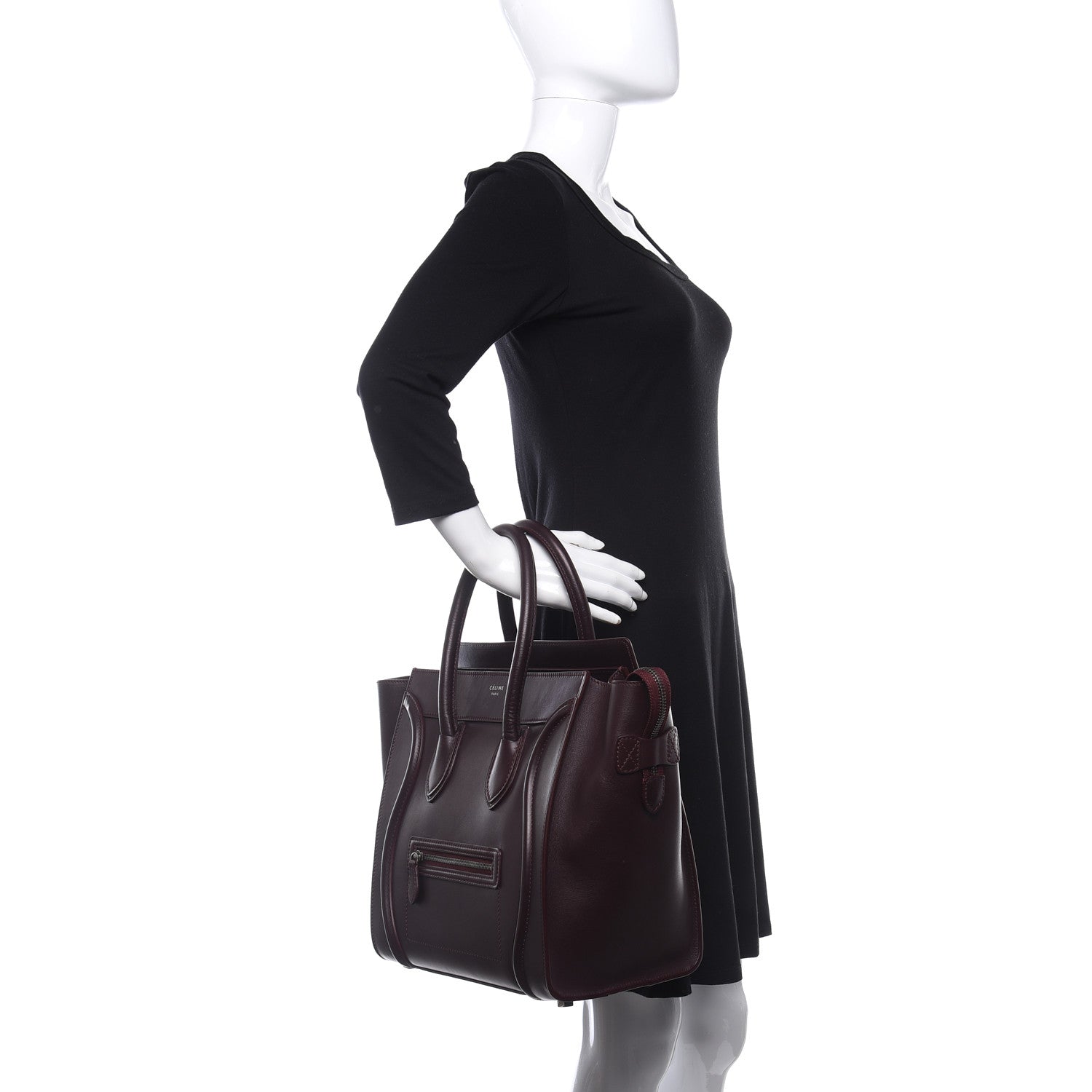 Celine Smooth Calfskin Mini Luggage Burgundy 2 of 11