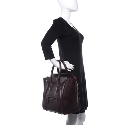 Celine Smooth Calfskin Mini Luggage Burgundy 2 of 11