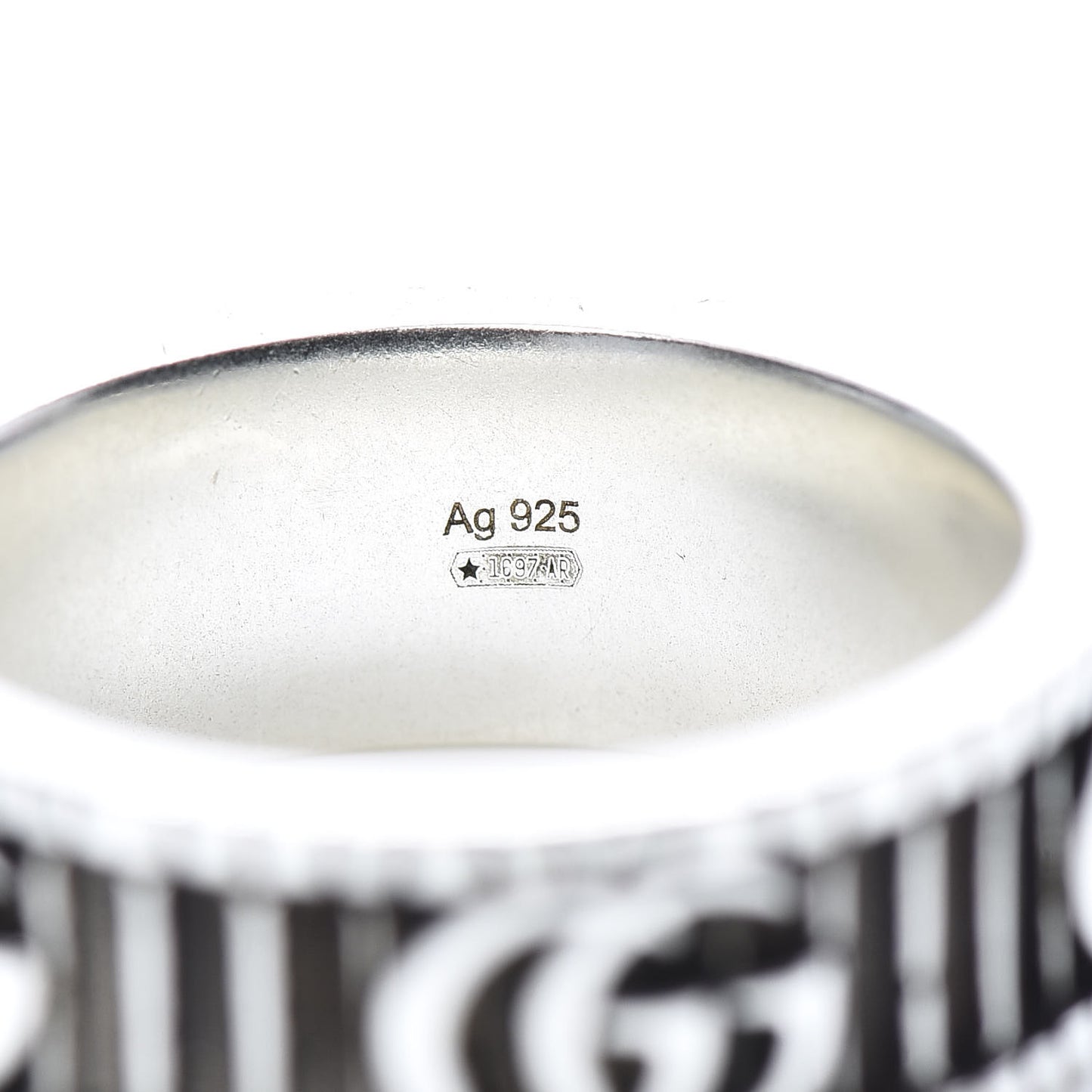 Sterling Silver Double G Band Ring 53 6.5