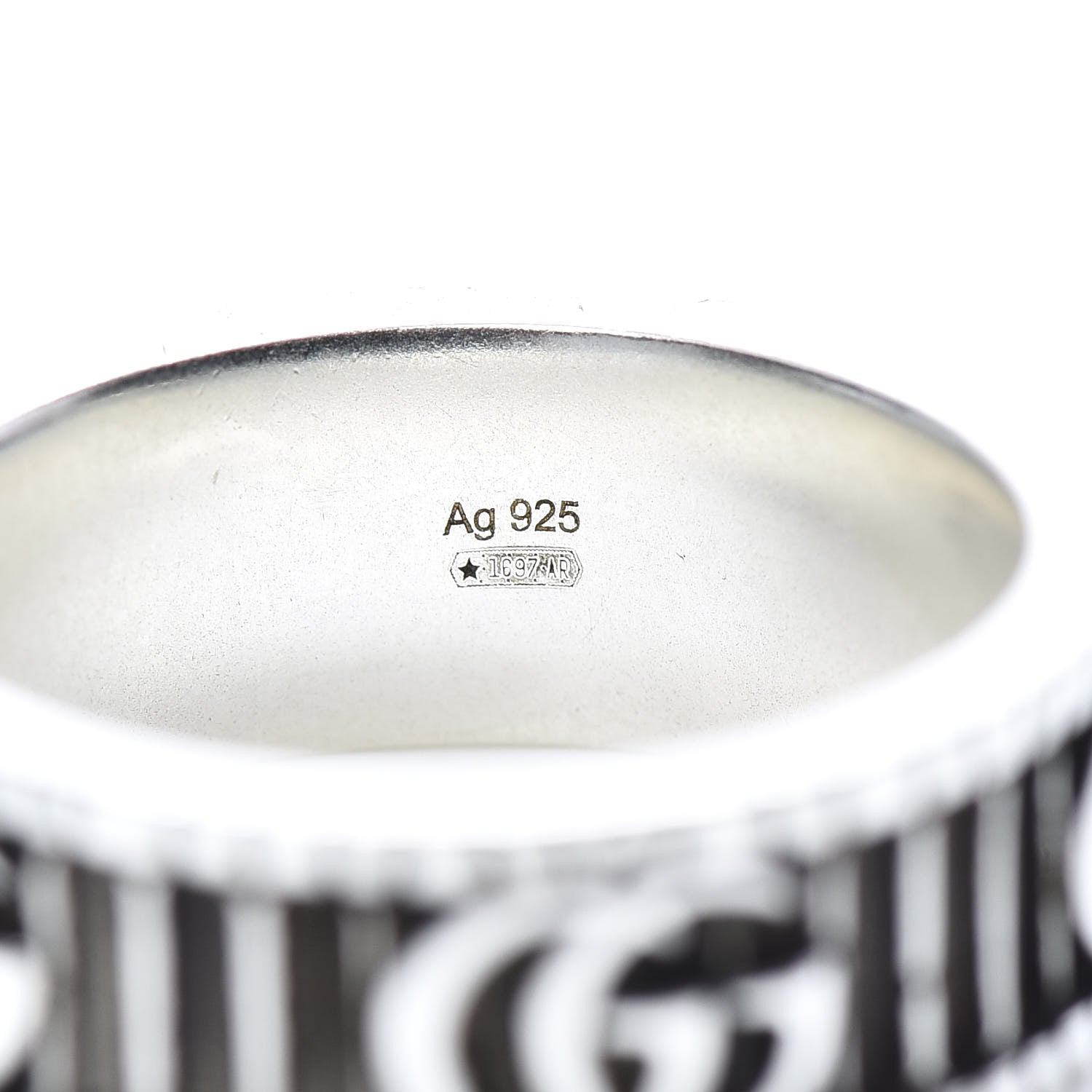 Gucci Sterling Silver Double G Band Ring 53 6.5 4 of 6