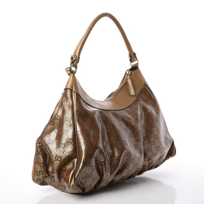 Gucci Crystal Monogram Large D Gold Hobo Gold 3 of 18