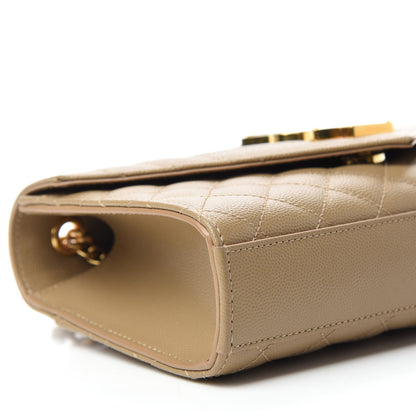 Saint Laurent Grain De Poudre Textured Mixed Matelasse Triquilt Small Monogram Satchel Cork 6 of 10