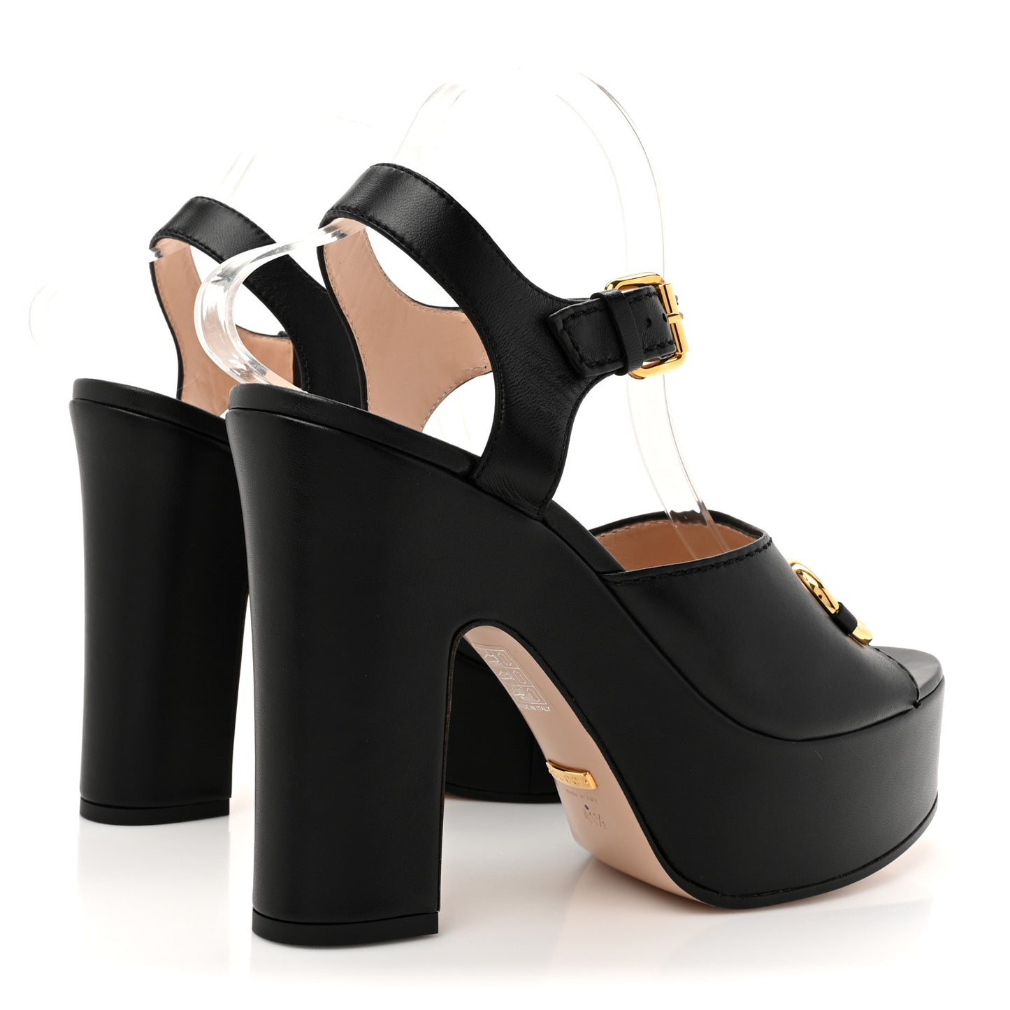Nappa Charlotte Horsebit 40/135mm Platform Sandals 41.5 Black