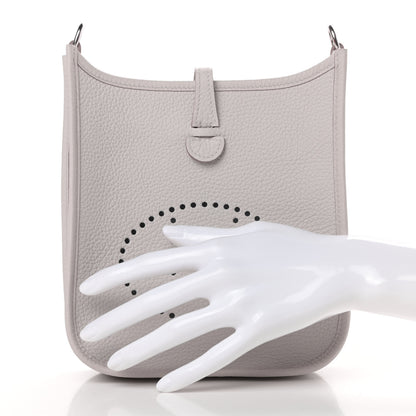 Hermes Taurillon Clemence Amazone Evelyne TPM Gris Perle Etain 2 of 9