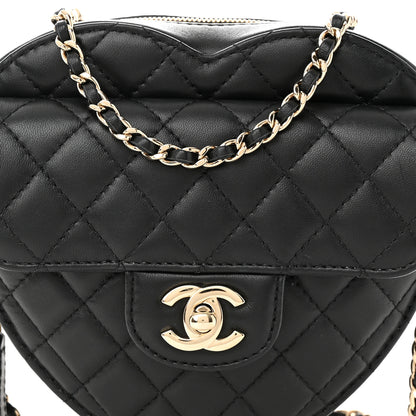 Chanel Lambskin Quilted CC In Love Heart Bag Black 8 of 11