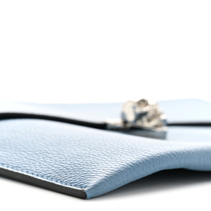 Alexander McQueen Calfskin Skull Envelope Clutch Blue 8 of 11