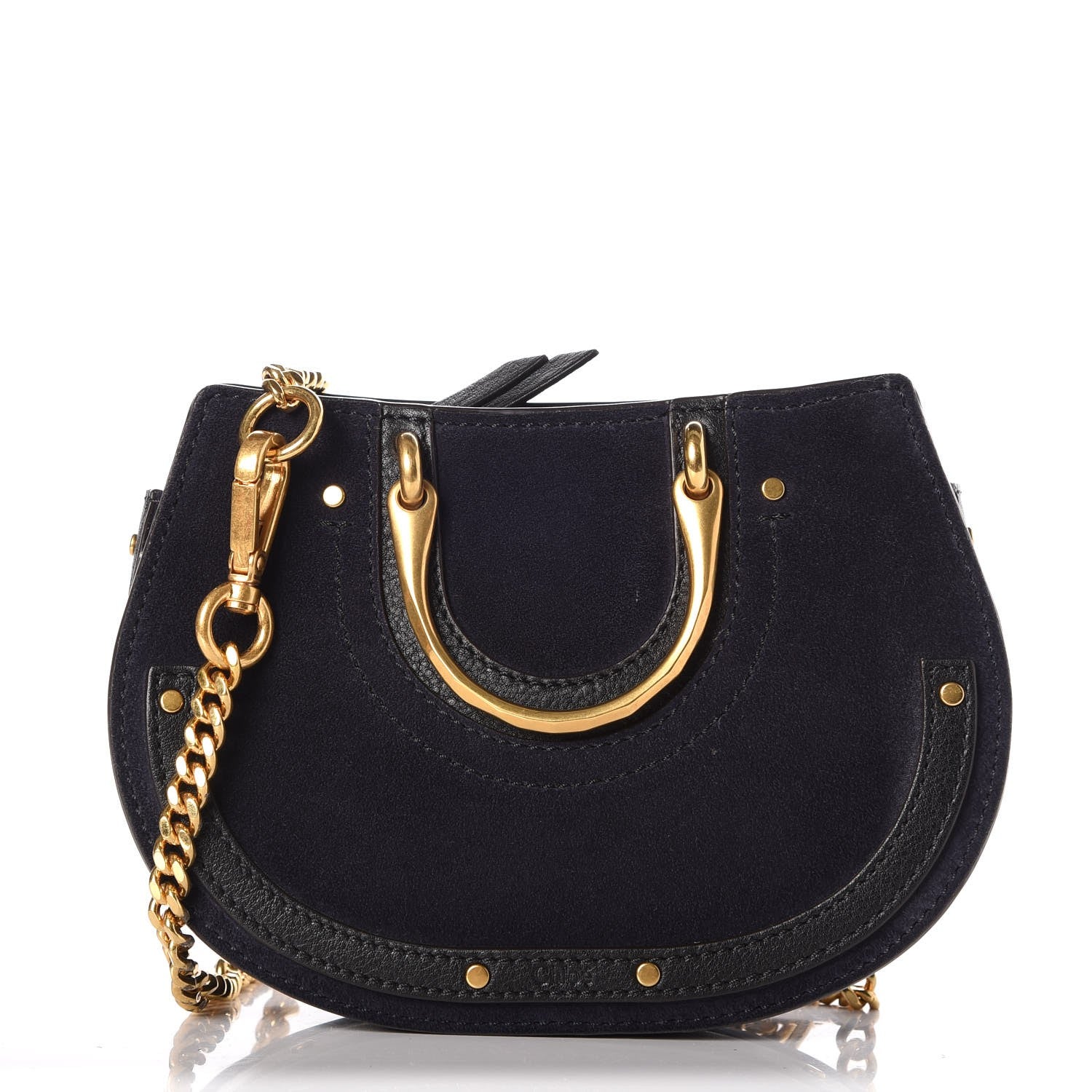 Chloe Calfskin Suede Mini Pixie Signature Belt Bag Full Blue 1 of 9
