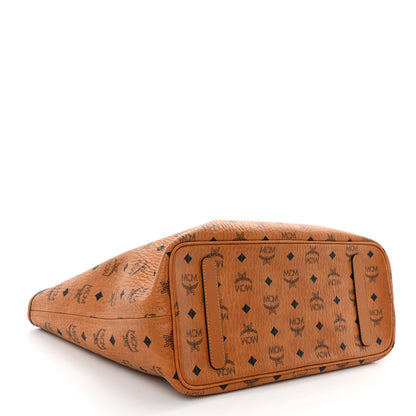 MCM Visetos Medium Anya Essential Victory Patch Shopper Tote Cognac 4 of 9