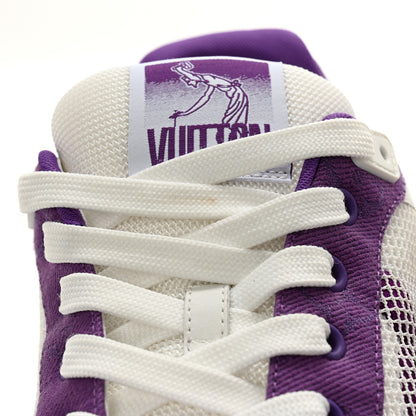 Louis Vuitton Calfskin Monogram Denim Mens LV Trainer Sneakers 9.5 Purple 9 of 10