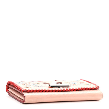 Louis Vuitton Epi Flowers Twist Wallet Rose Ballerine 4 of 7