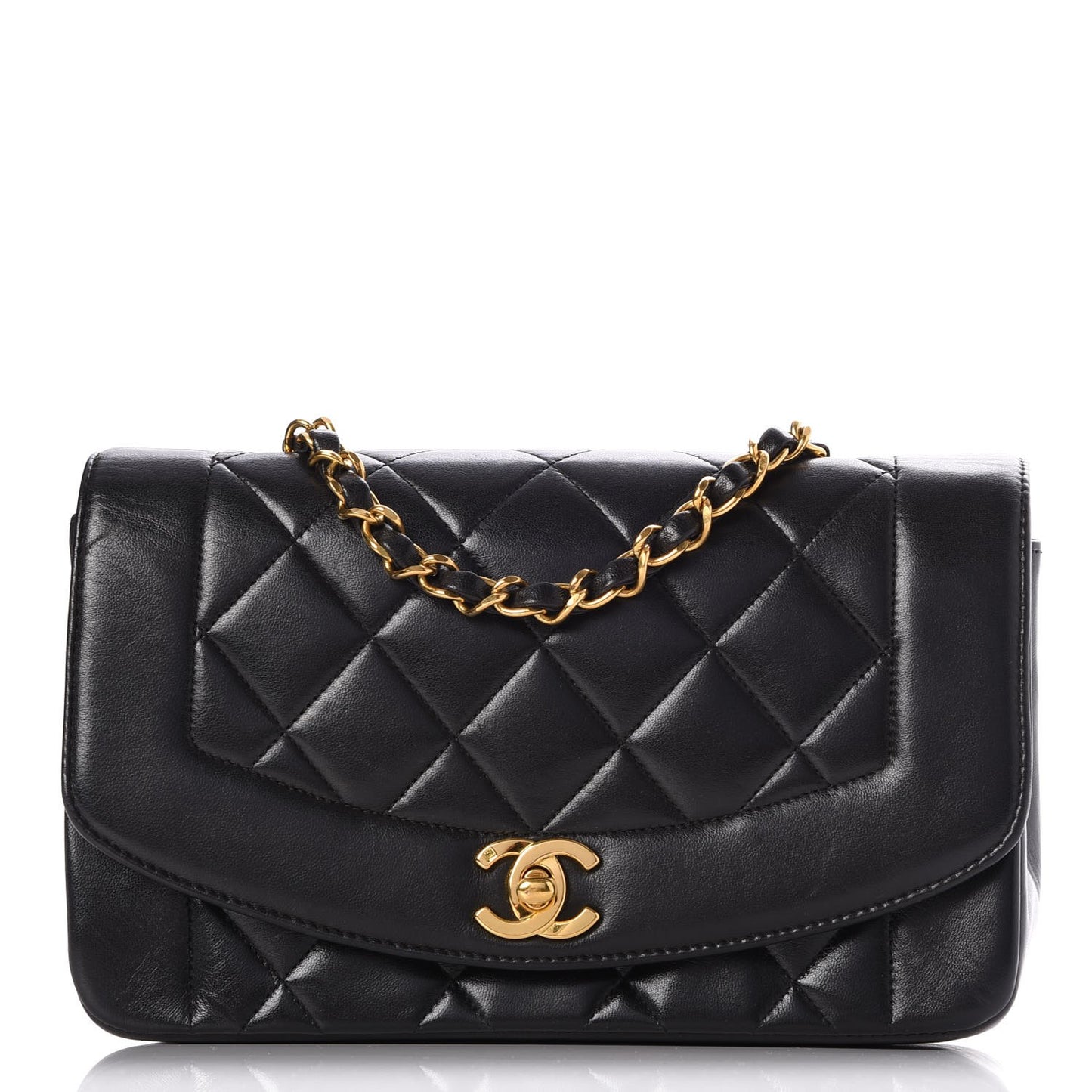 Lambskin Quilted Small Single Flap Black