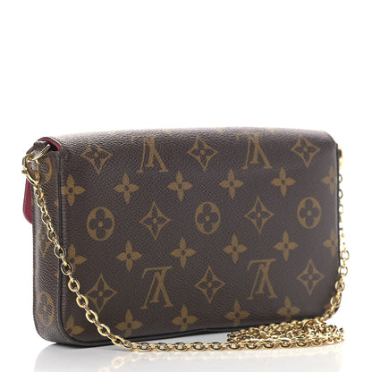 Louis Vuitton Monogram Pochette Felicie Chain Wallet Fuchsia 2 of 6