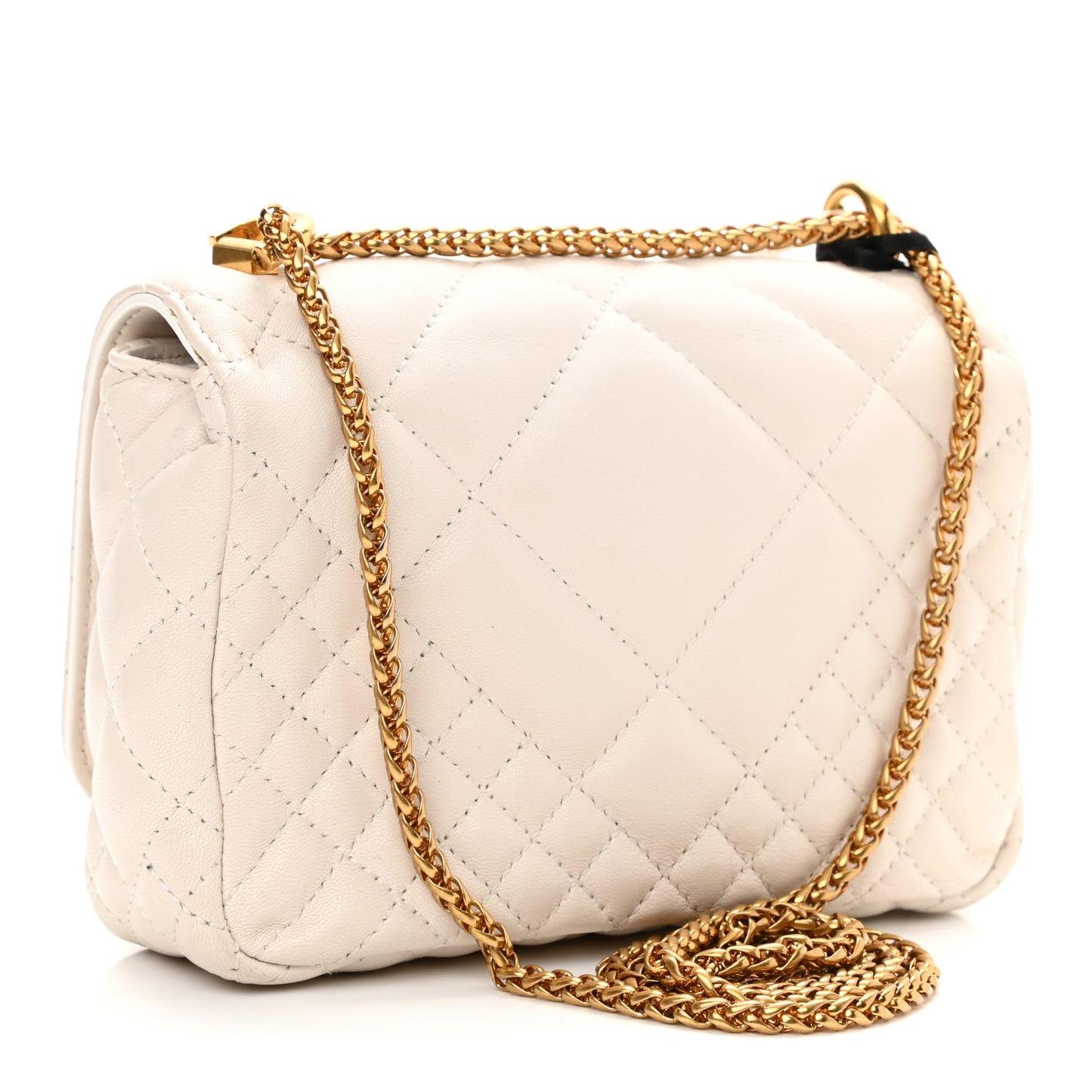 Nappa Quilted Icon Shoulder Bag White