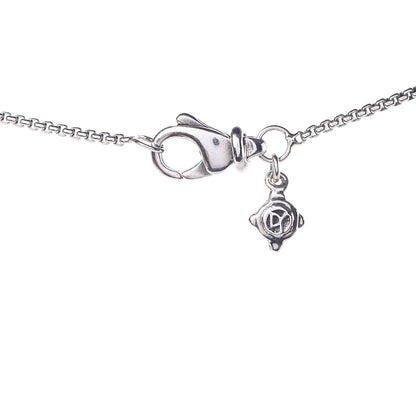 David Yurman Sterling Silver Diamond Open Heart Cable Necklace 6 of 6