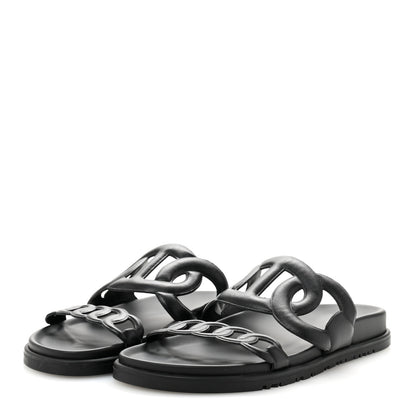 Hermes Nappa Extra Sandals 38 Black 4 of 9