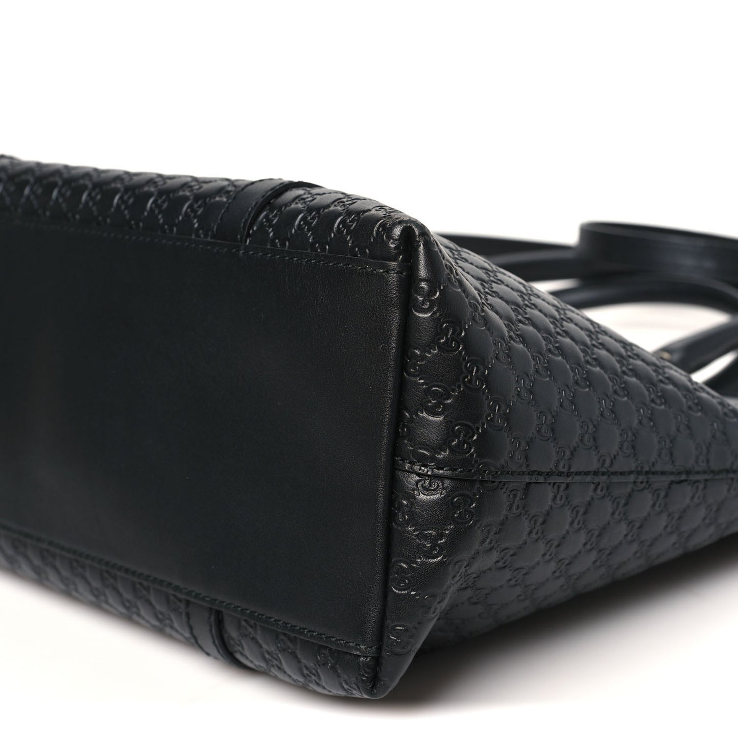 Soft Microguccissima Small Zippered Satchel Black