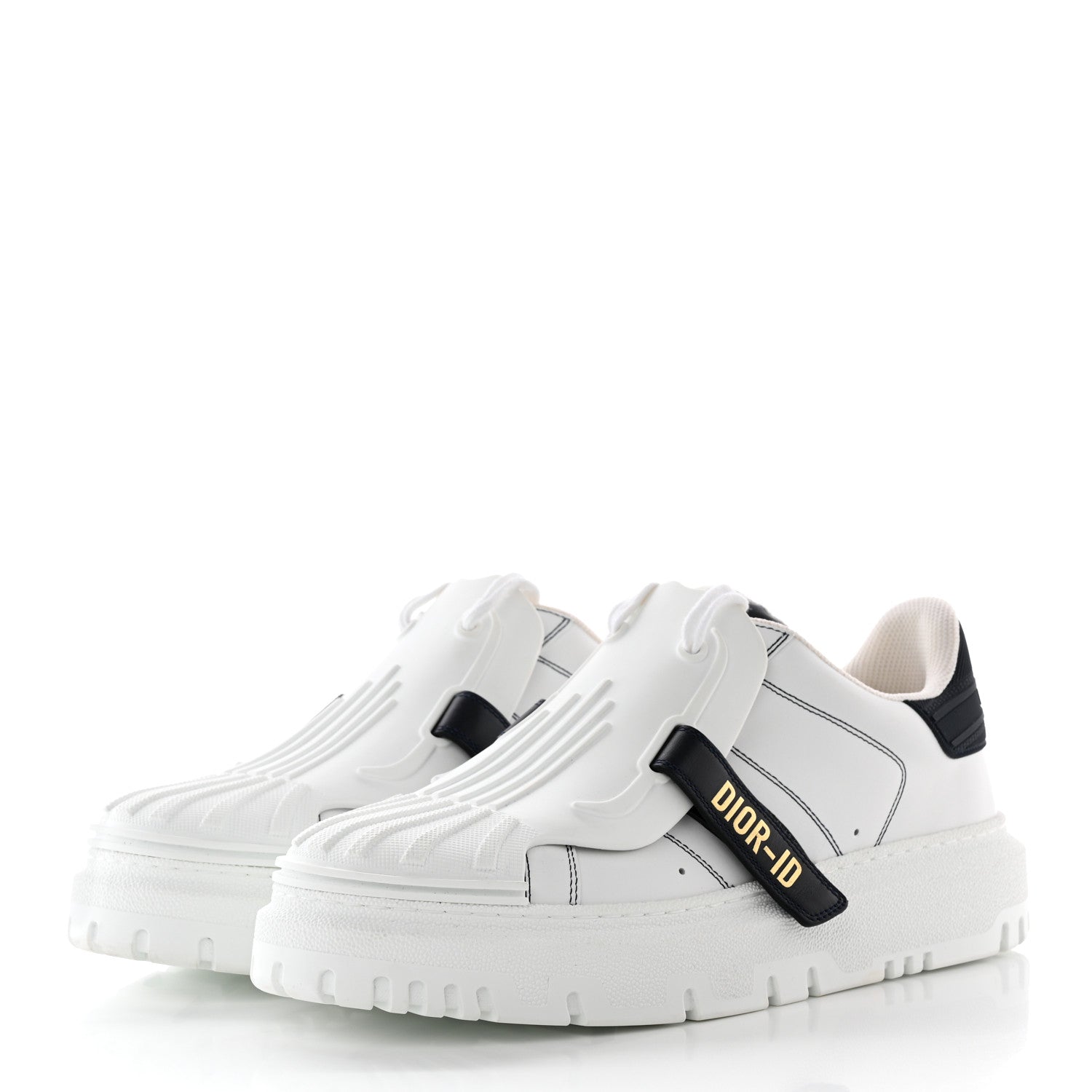Christian Dior Calfskin Bi-Color Dior-ID Platform Sneakers 40 White Deep Blue 3 of 18