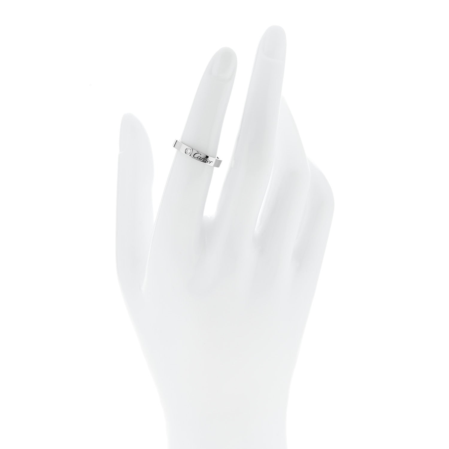 Cartier Platinum Diamond 3mm C De Cartier Wedding Band Ring 50 5.25 2 of 4