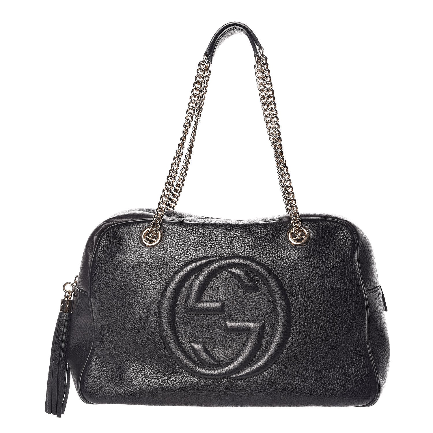 Gucci Pebbled Calfskin Medium Soho Bowler Black 1 of 14