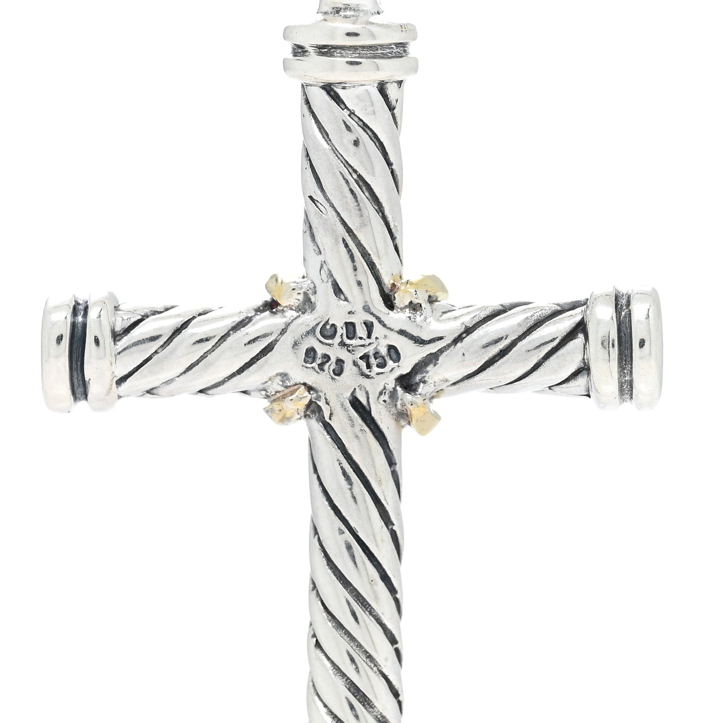 Sterling Silver 18K Yellow Gold X Cross Necklace
