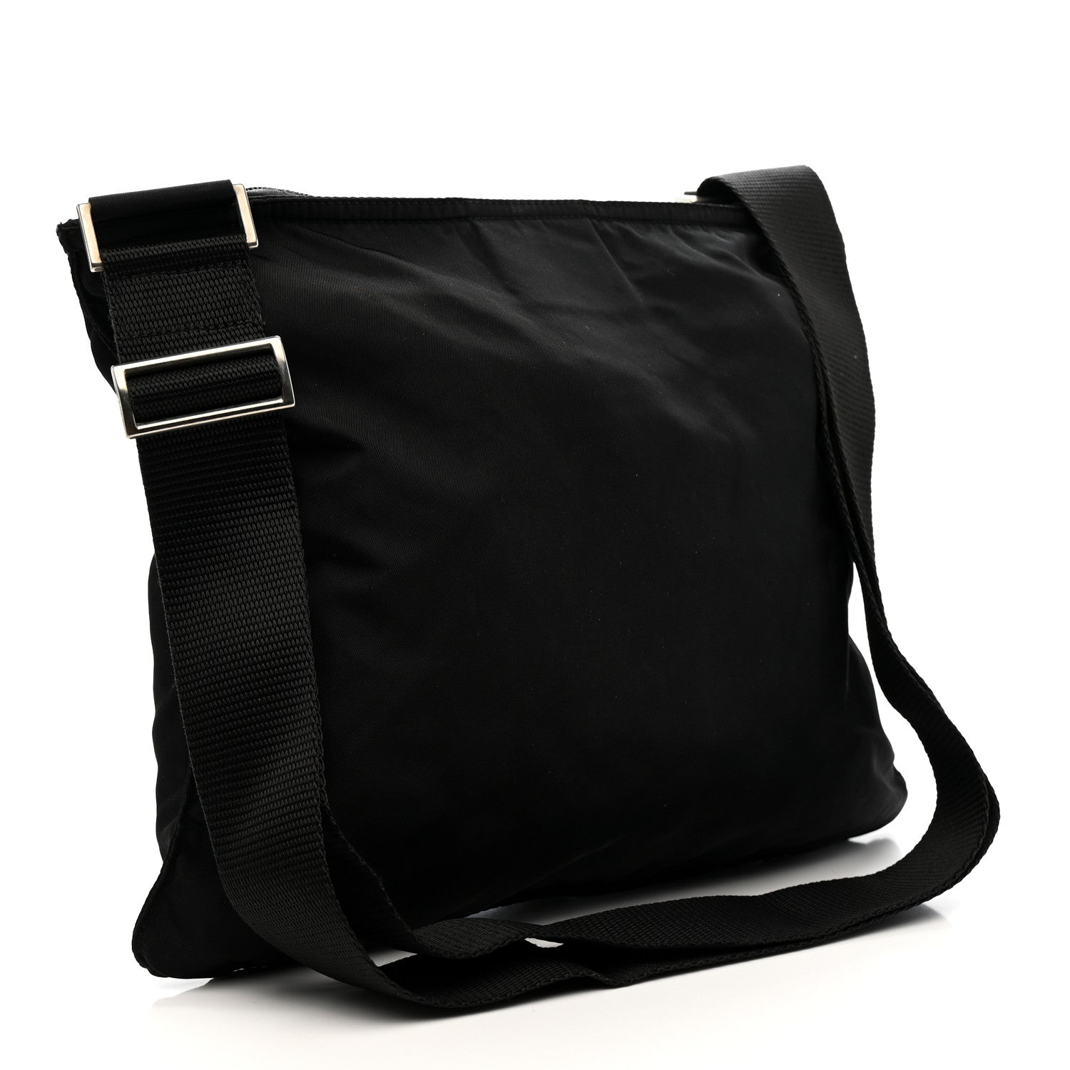 Prada Nylon Vela Flat Messenger Bag Black 3 of 11