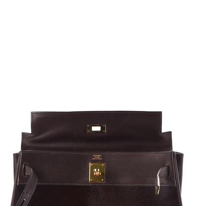 Hermes Pony Hair Swift Kelly Retourne 32 Chocolate 8 of 39