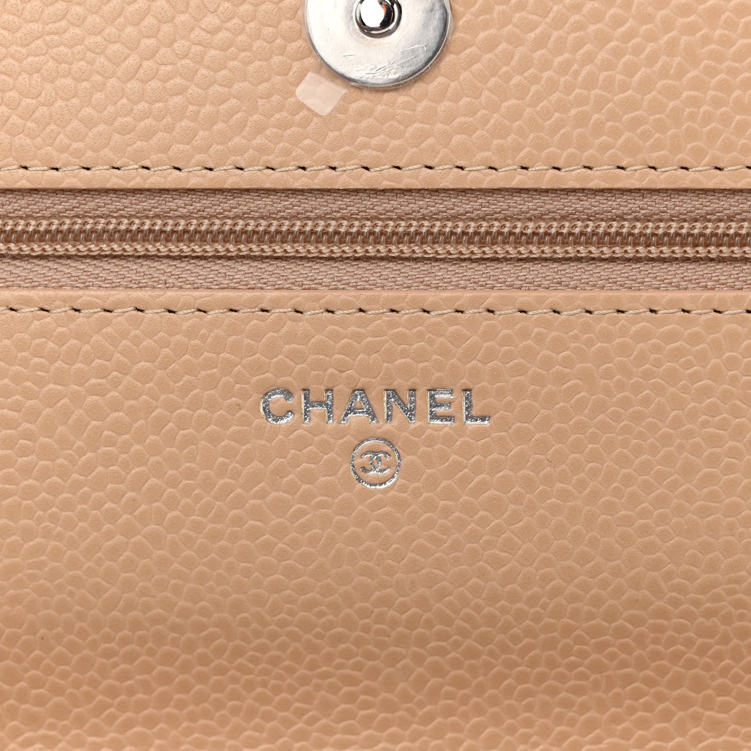 Chanel Caviar Quilted Wallet On Chain WOC Beige 6 of 11