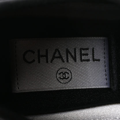 Chanel Velvet Calfskin Mixed Fibers CC Sneakers 36.5 Black 8 of 10