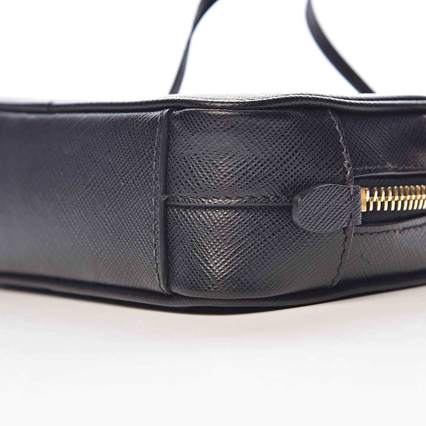 Saffiano Mini Camera Crossbody Bag Black