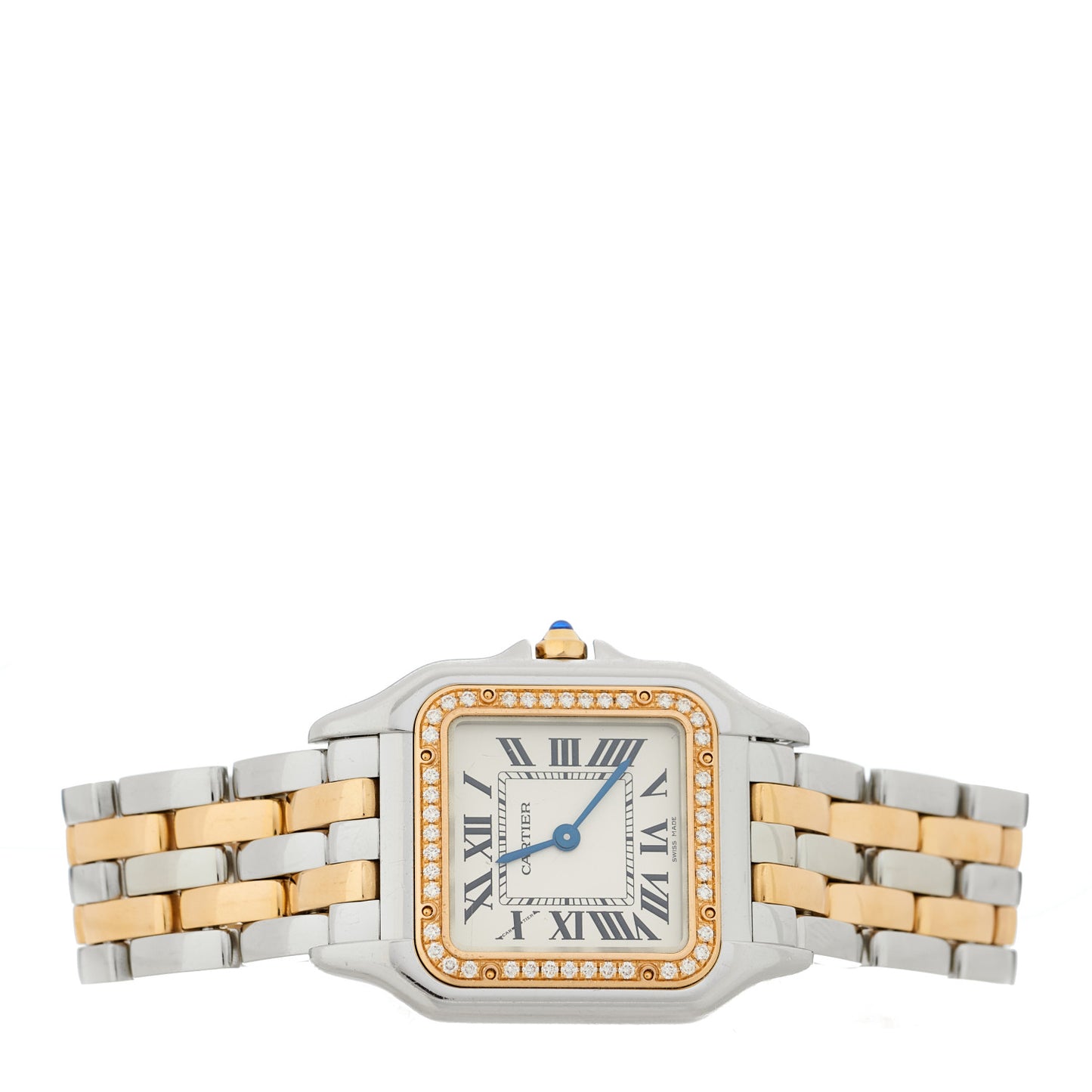 Stainless Steel 18K Pink Gold Diamond 27mm Panthere Quartz Watch