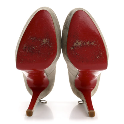 Christian Louboutin Suede Bianca Back Zip 140 Pumps 36.5 Grey 6 of 11