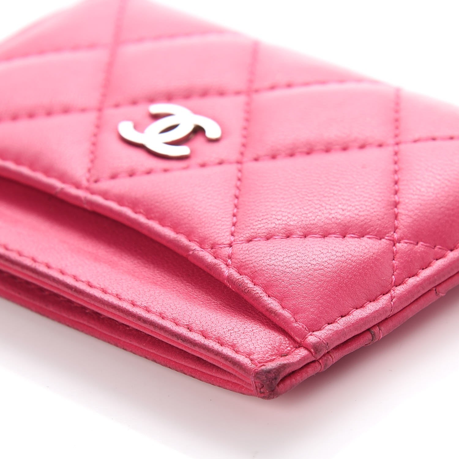 Chanel Lambskin Quilted Card Holder Fuchsia 12 of 13