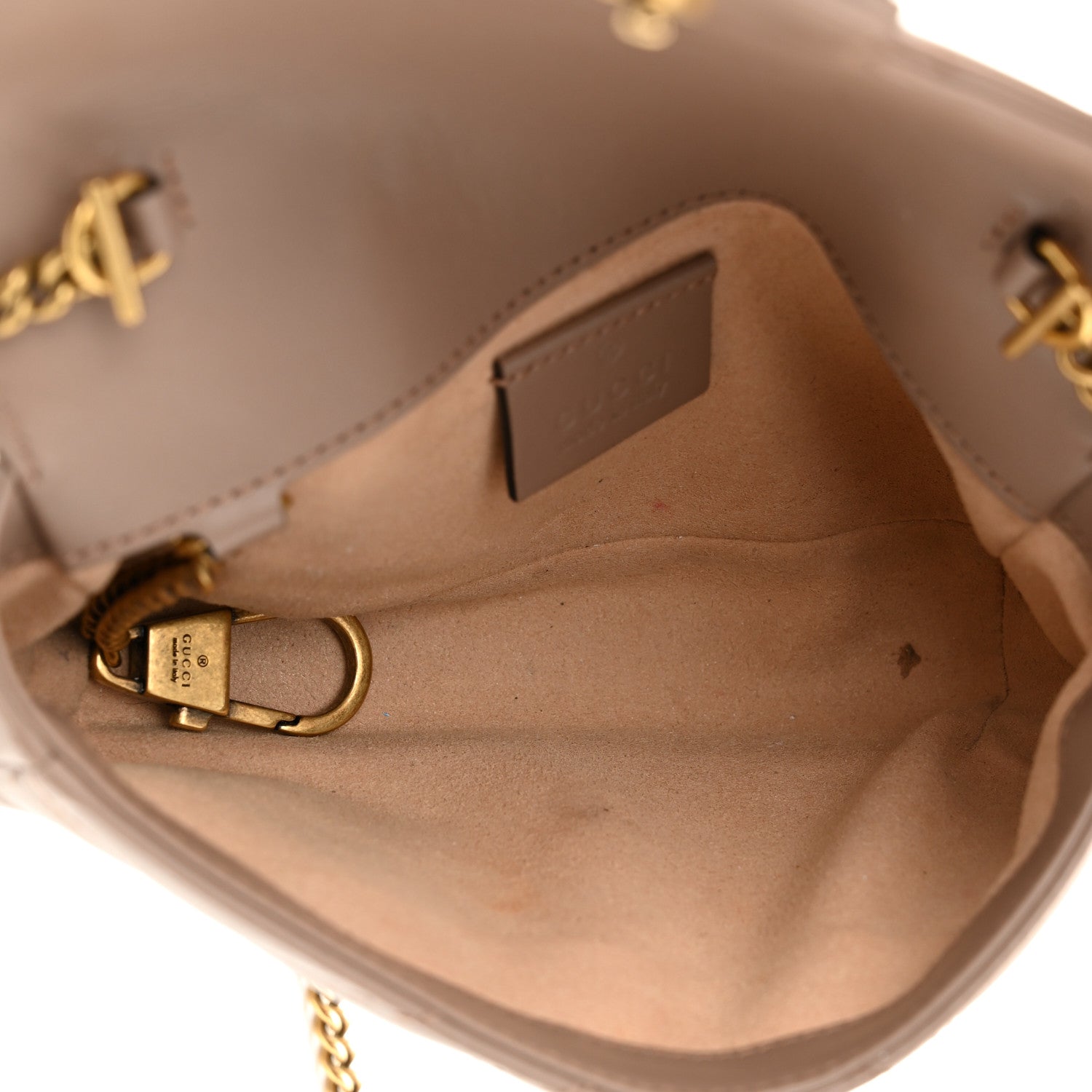 Gucci Calfskin Matelasse Super Mini GG Marmont Shoulder Bag Porcelain Rose 5 of 11