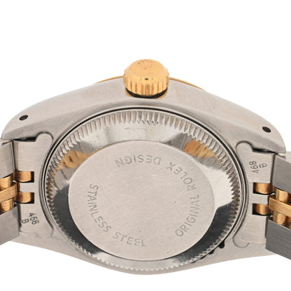 Rolex Stainless Steel 18K Yellow Gold Diamond 26mm Oyster Perpetual Datejust Watch Champagne 69173 4 of 5