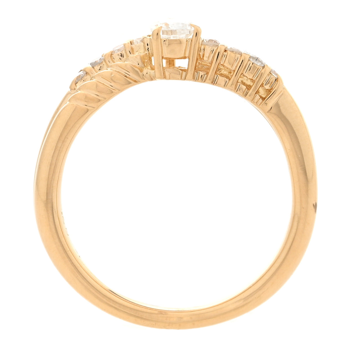 18K Yellow Gold Diamond .28ct Pear Cut Ring 52 6
