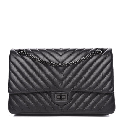 Chanel Aged Calfskin Chevron Quilted 2.55 Reissue 226 So Black 1 of 13
