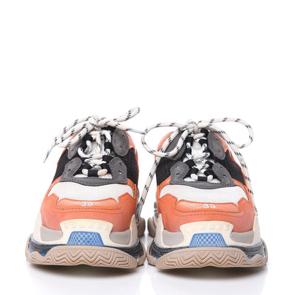 Balenciaga Mesh Nubuck Womens Triple S Sneakers 38 Orange Gris Black 2 of 10