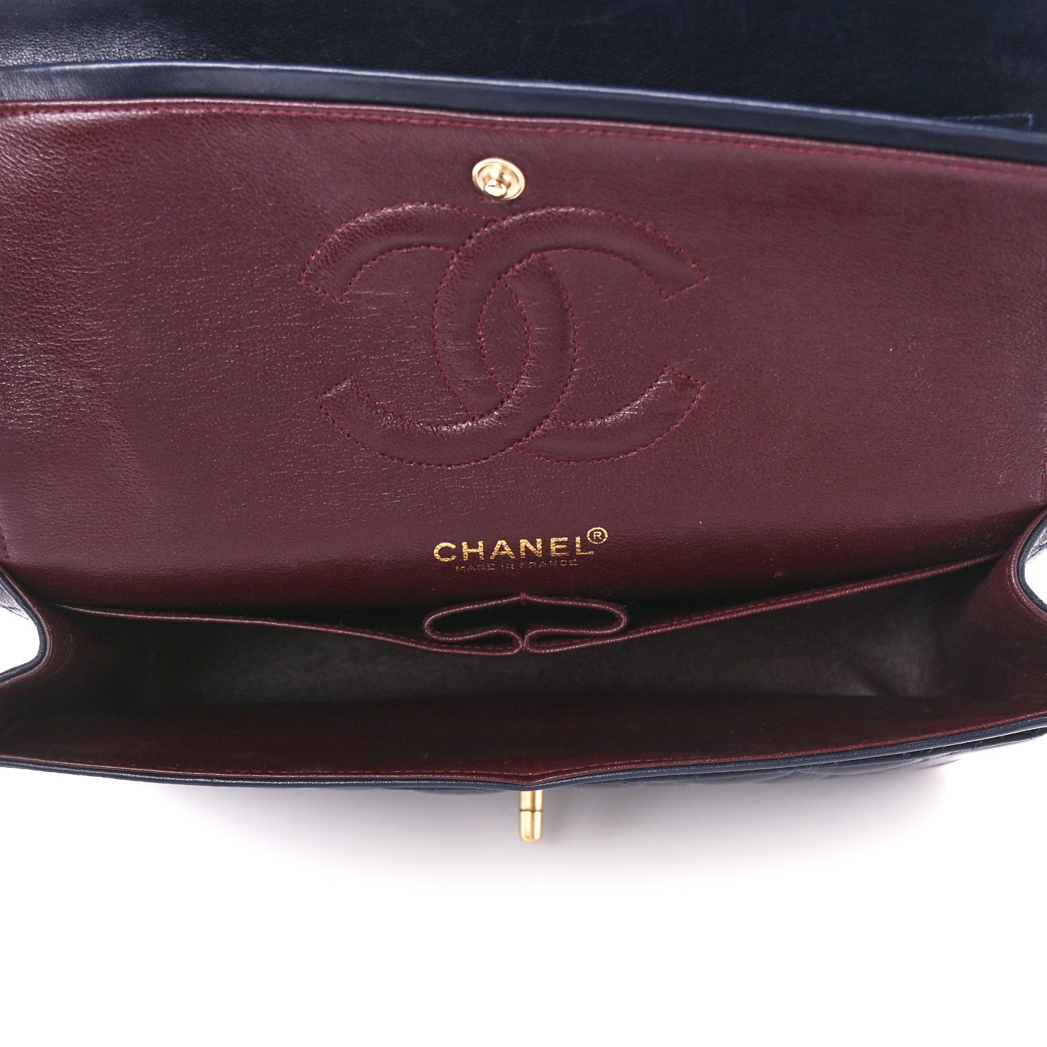 Chanel Lambskin Quilted Medium Double Flap Navy 5 of 12