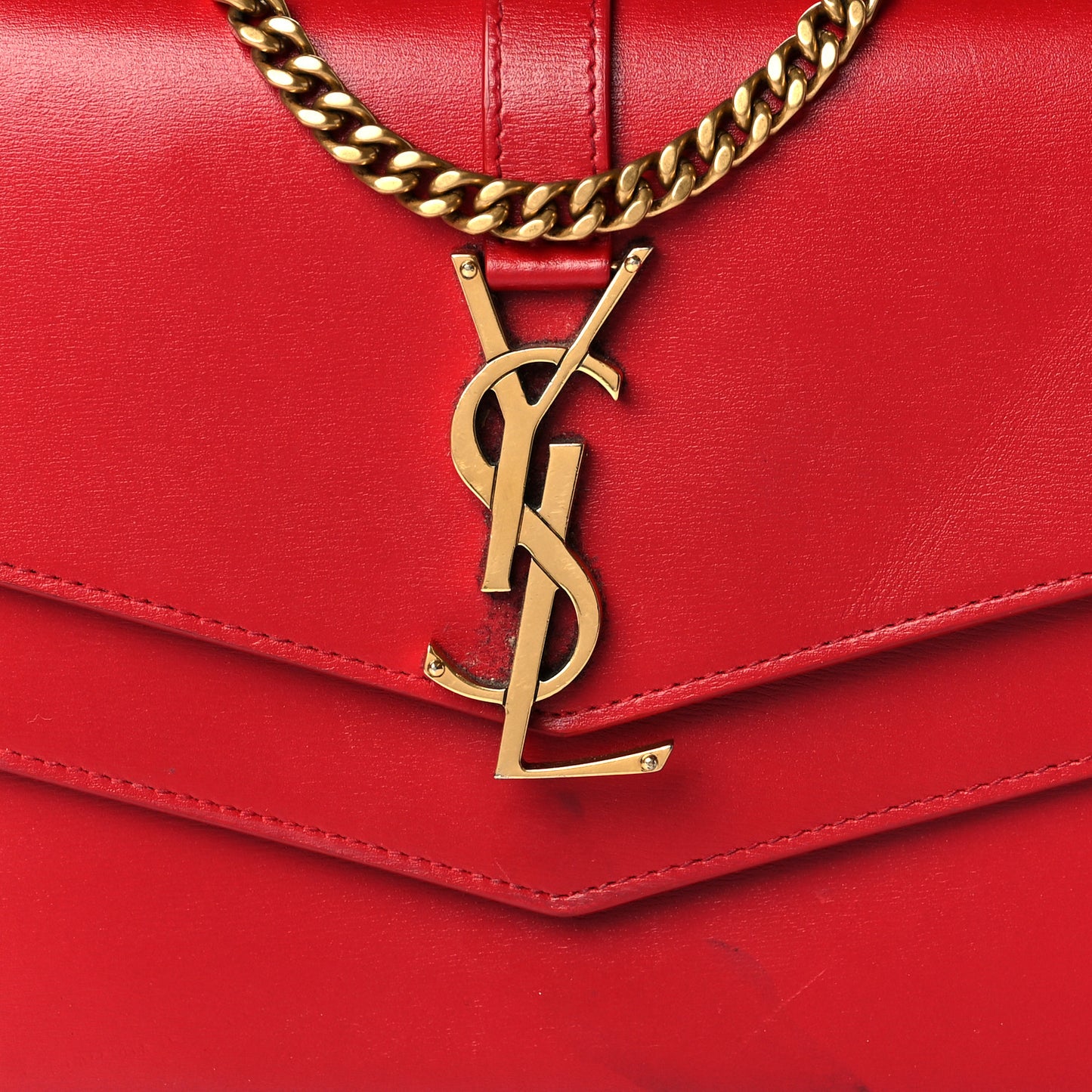 Smooth Calfskin Monogram Sulpice Chain Wallet Red