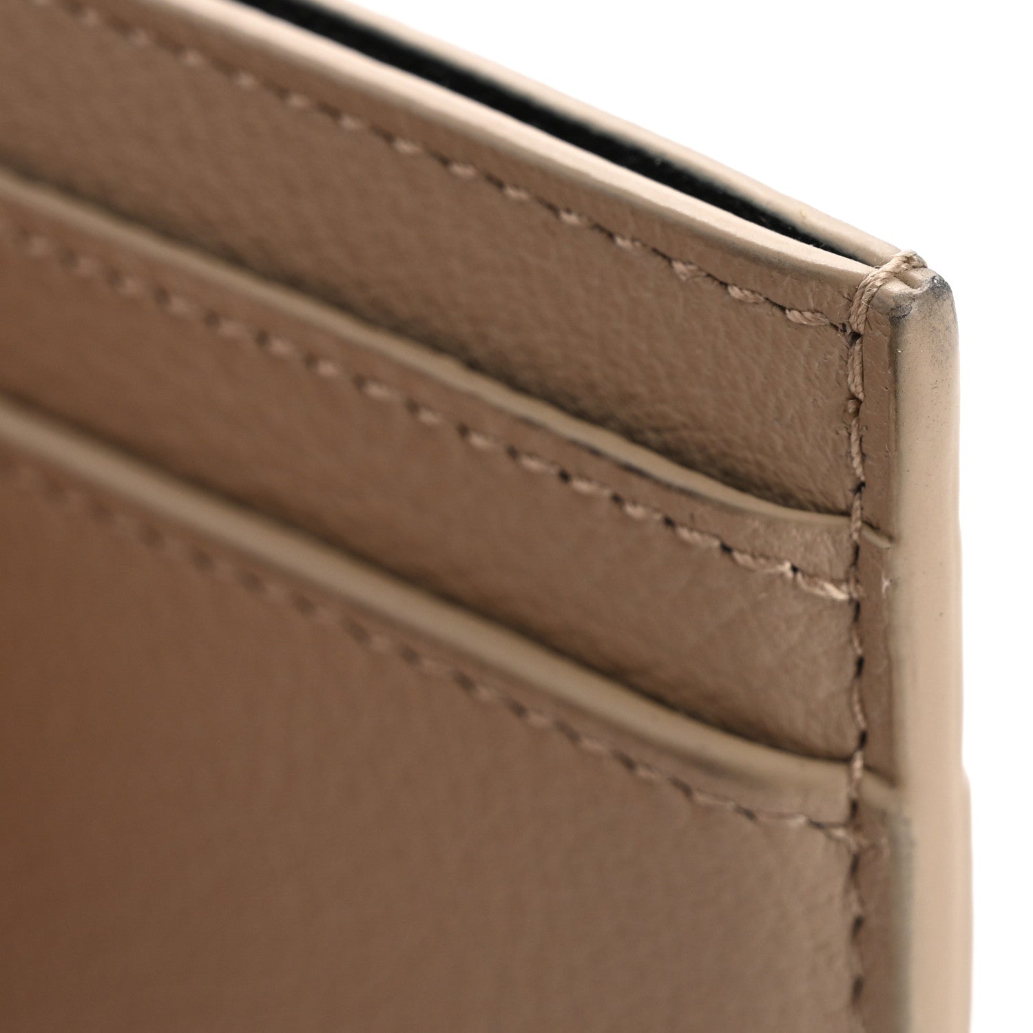 Saint Laurent Calfskin Tiny Cassandre Credit Card Case Dark Beige 10 of 12