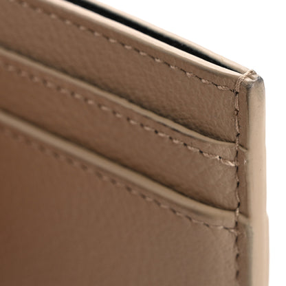 Saint Laurent Calfskin Tiny Cassandre Credit Card Case Dark Beige 10 of 12