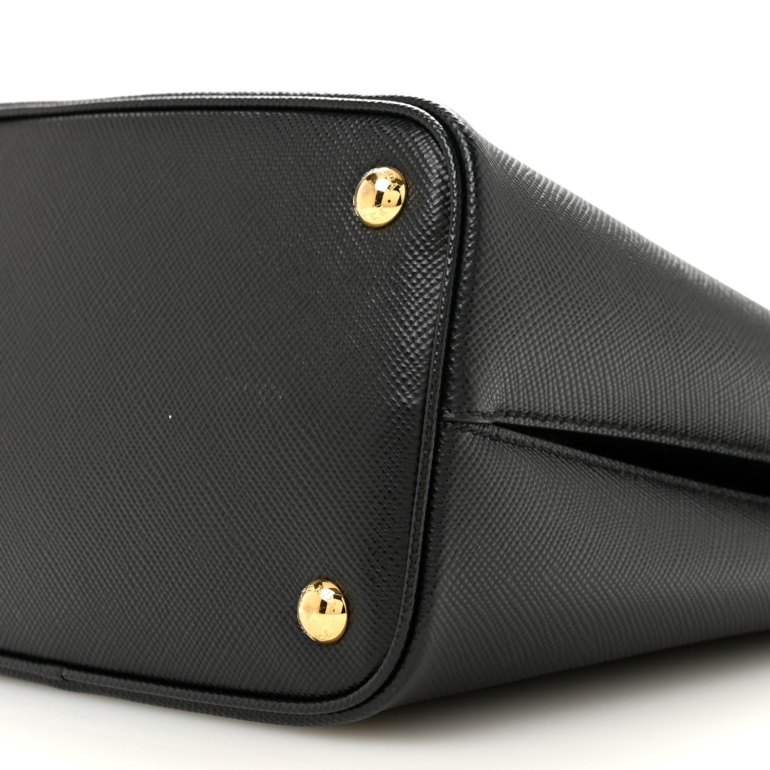 Prada Saffiano Cuir Medium Panier Bucket Bag Black Fuoco 10 of 10
