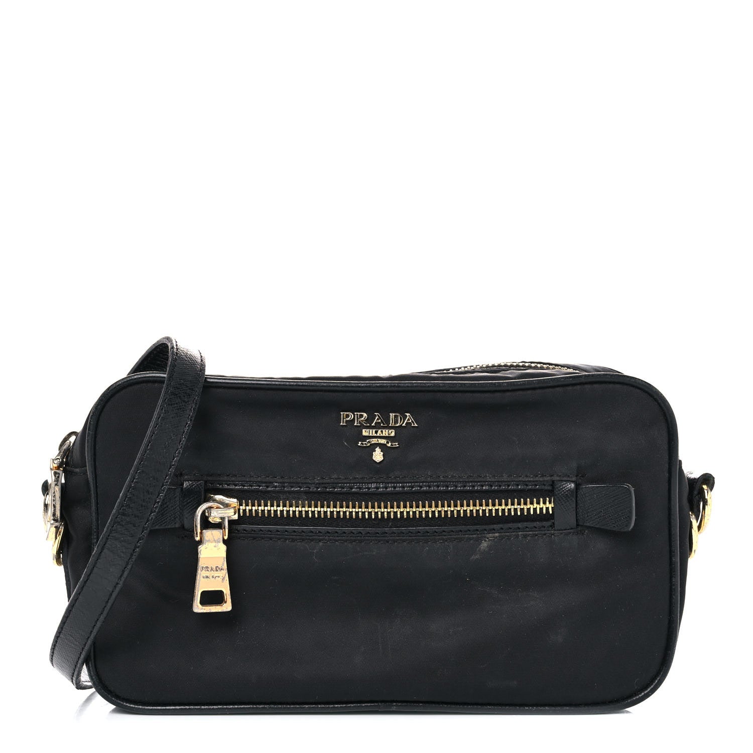 Prada Tessuto Nylon Saffiano Small Crossbody Bag Black 1 of 25