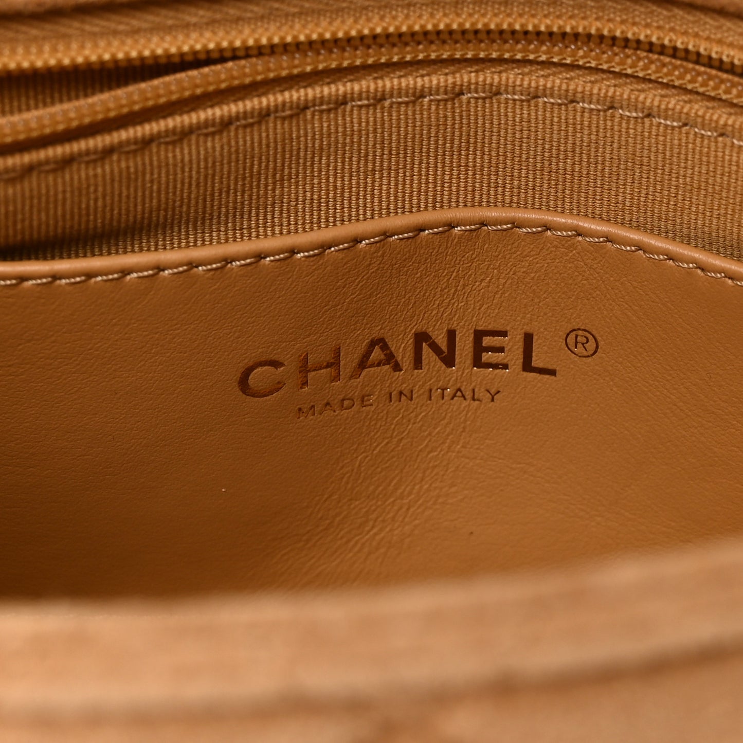 Suede Quilted Mini Flap Dark Beige