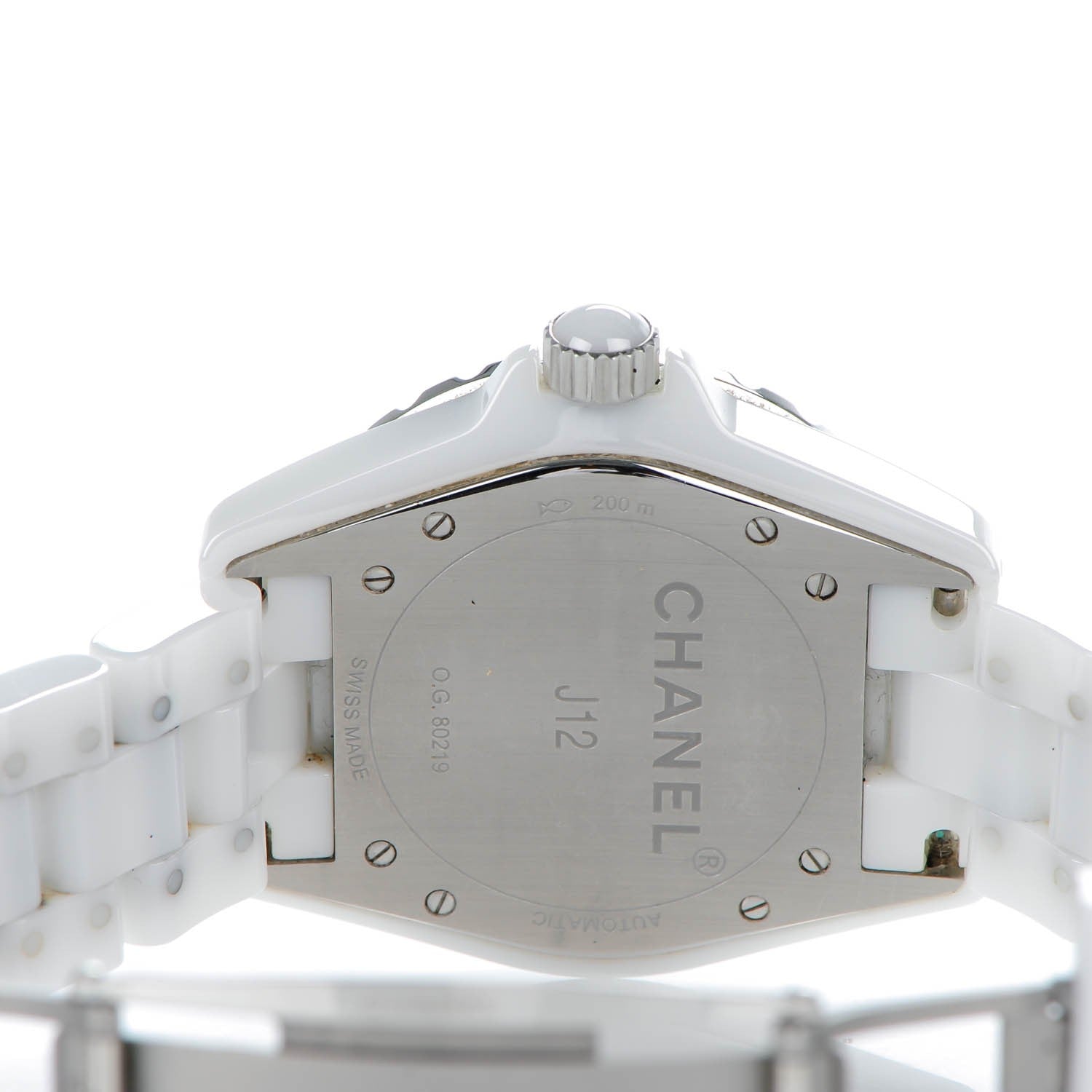 Chanel Stainless Steel Ceramic 38mm J12 Automatic Watch White 3 of 8