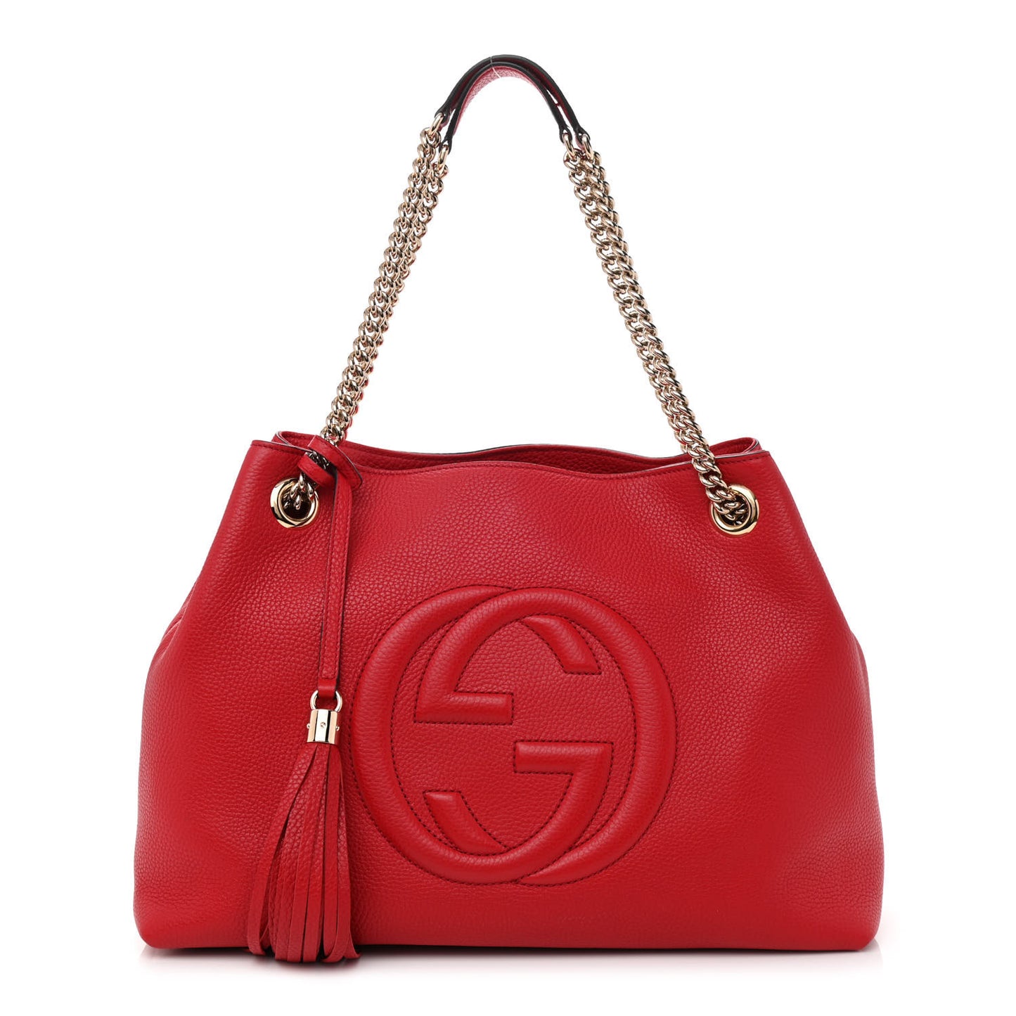 Cellarius Calfskin Medium Soho Chain Shoulder Bag Vibrant Red
