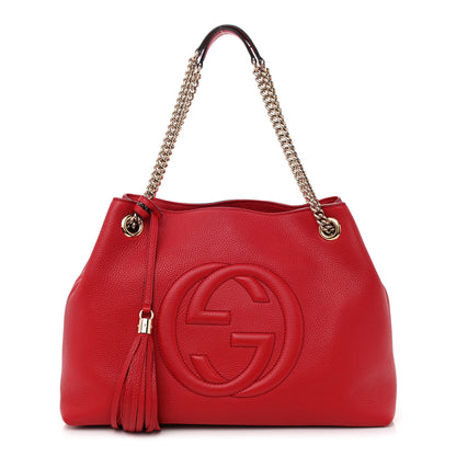 Gucci Cellarius Calfskin Medium Soho Chain Shoulder Bag Vibrant Red 1 of 7
