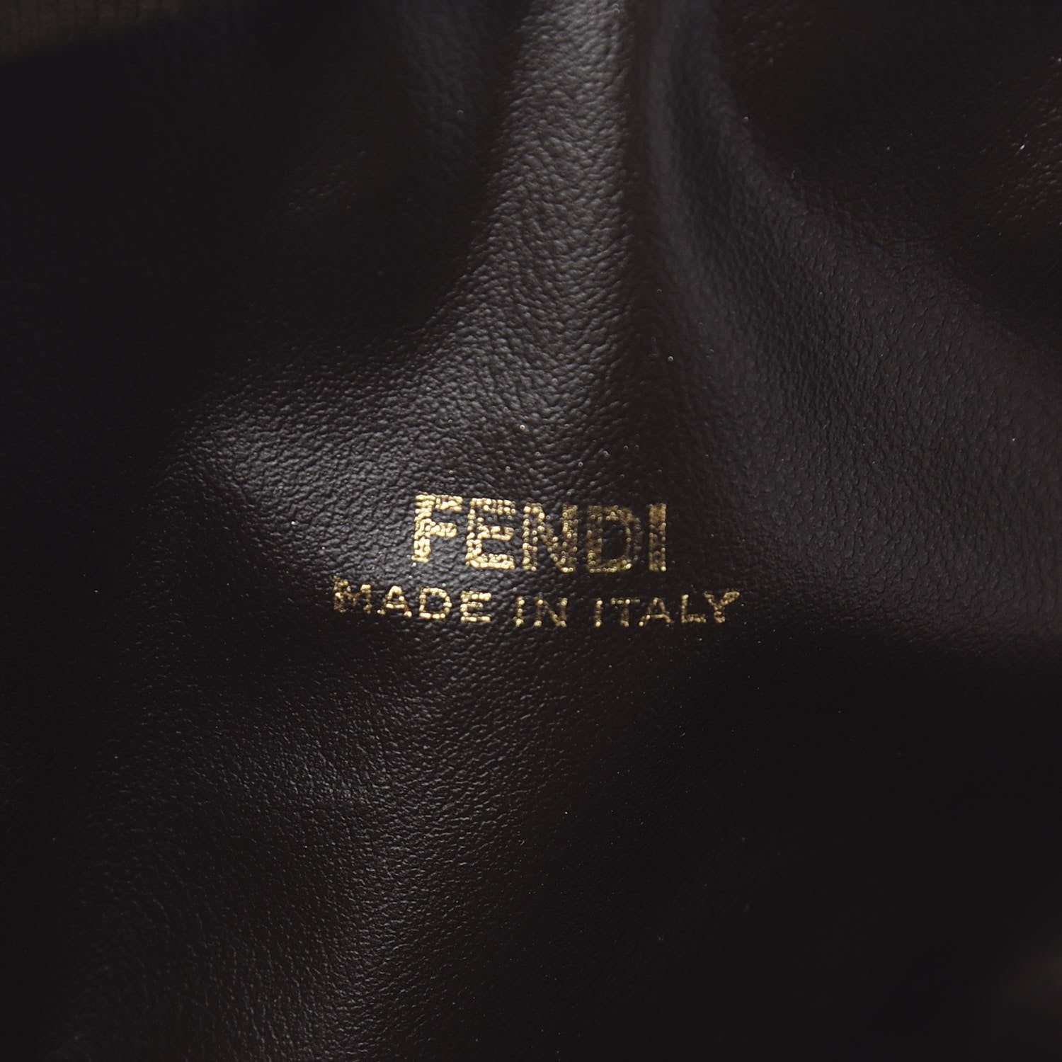 Fendi Terry Cloth Vitello Century Matte FF 1974 Embossed Small Trapezoid Beauty Pouch Lollypop 5 of 7