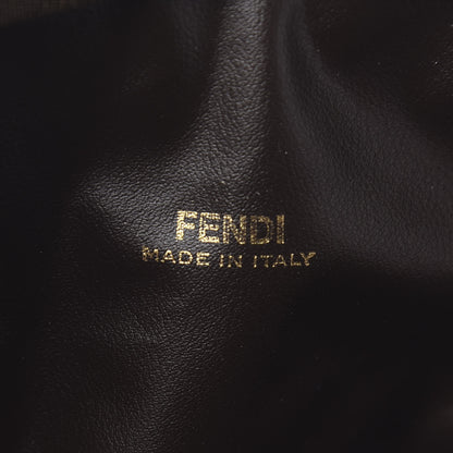Fendi Terry Cloth Vitello Century Matte FF 1974 Embossed Small Trapezoid Beauty Pouch Lollypop 5 of 7